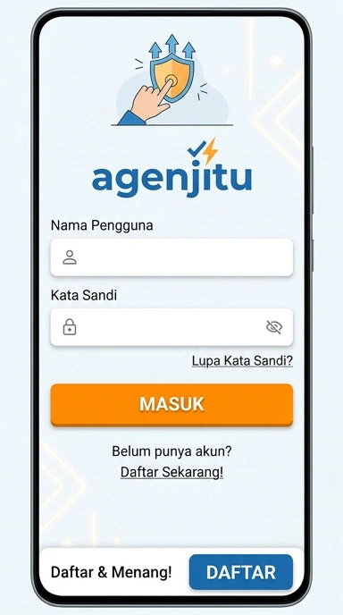 Tampilan halaman login agenjitu