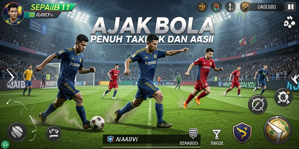 Antarmuka AJAIB11 yang menarik dengan fitur sepak bola lengkap.