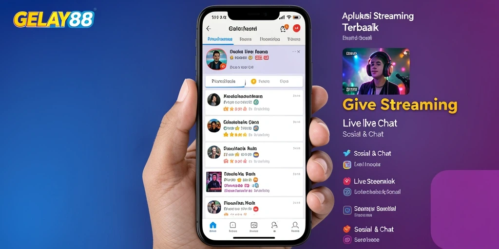 Tampilan antarmuka aplikasi Live Streaming GELAY88 yang menarik.