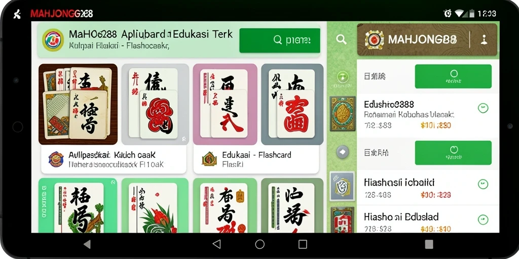 Screenshot MAHJONG288 menunjukkan antarmuka yang ramah pengguna untuk belajar flashcard.