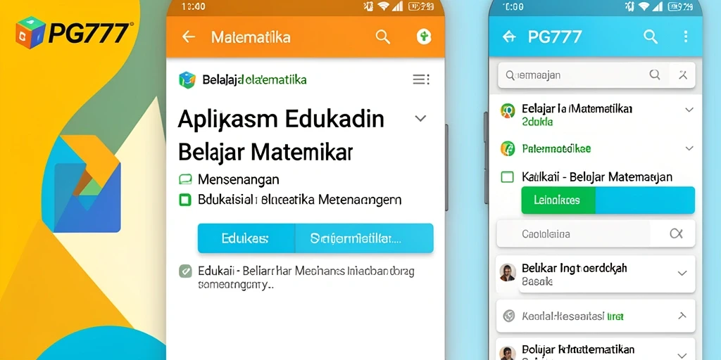 Tampilan antarmuka pengguna PG777 yang menarik untuk belajar matematika.
