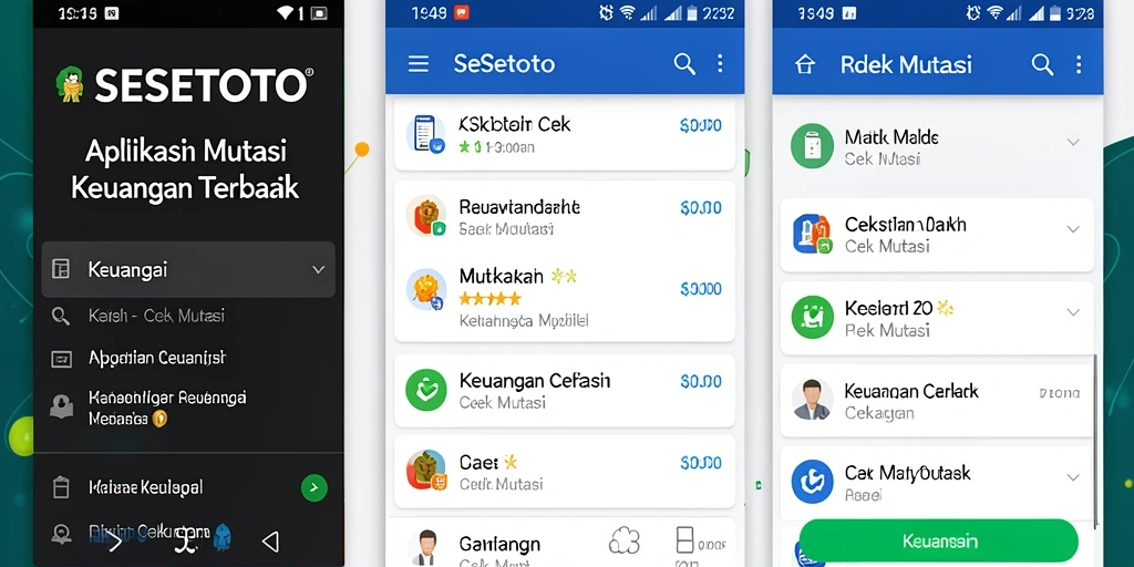 Antarmuka SESETOTO menampilkan ringkasan mutasi keuangan dengan jelas dan mudah dipahami.